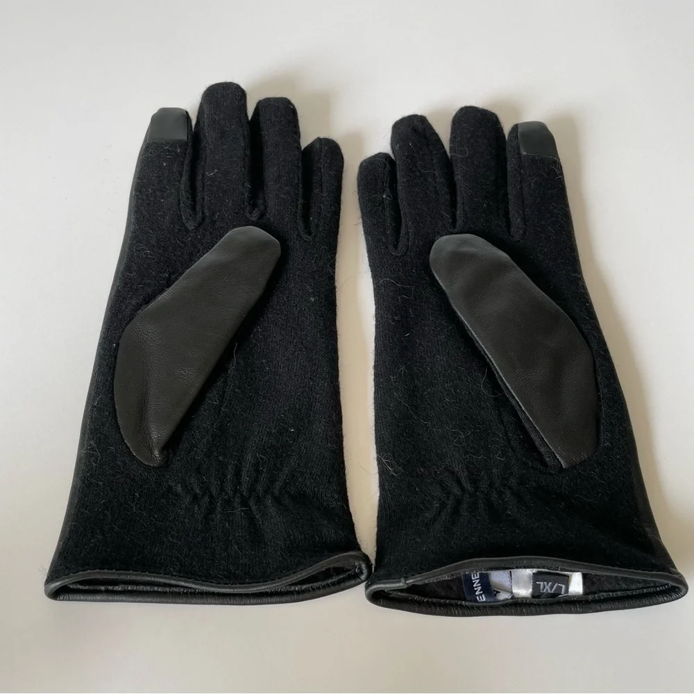 Adrianne Vittadini Black Leather Gloves Size L/XL